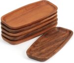 Mini Wooden Serving Platters and Trays, 7-inch Solid Acacia Wood Serving Plates ... - Image 2