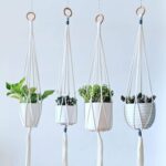 Minimalist Macrame Plant Hanger White (Off-White and Gray) - Image 2
