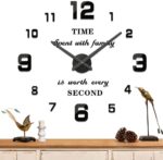 Mintime Modern Frameless DIY Wall Clock Large 3D Wall Watch Mirror Numbers for H... - Image 2