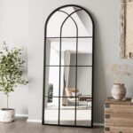 Mirror Full Length, 71"x32" Large Arched Mirror, Black Full Body Window Pane Mir... - Image 2