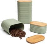 Mixpresso Olive Green Canisters Sets for the Kitchen – 3-Piece Airtight Plastic ... - Image 2
