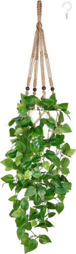 Mkono Fake Hanging Plant with Pot, Artificial Plants for Home Spring Decor Indoo... - Image 2
