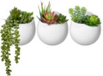 Mkono Wall Planter with Artificial Plants, Decorative Potted Fake Succulents Pic... - Image 2