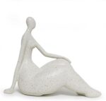 Modern Abstract Resin Lady Figurine - Elegant Home Office Decor Sculpture, White... - Image 2