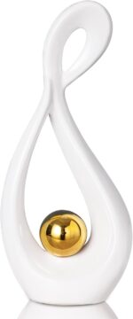 Modern Abstract Sculpture Home Decor, White and Gold Decor, Living Room Decorati... - Image 2