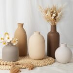 Modern Ceramic Vase Set of 5, Vases Home Decor Rustic Farmhouse Decorative Vase ... - Image 2