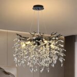 Modern Crystal Chandelier 17.7" Black Tree Branch Chandelier with K9 Crystals, D... - Image 2