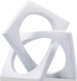 Modern Geometric Sculpture White Knot Statue Decor, Home Bookcase Centerpiece Ja... - Image 2