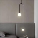 Modern Glass Ball Pendant Light Led Bedside Warm Light Hanging Lighting Nordic G... - Image 2