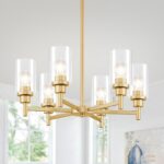 Modern Gold Chandeliers for Dining Room, 6-Light Chandelier Light Fixture with C... - Image 2