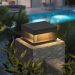 Modern Landscape Post Light, 9.8" Outdoor 120V High Voltage Wiring IP54 Waterpro... - Image 2
