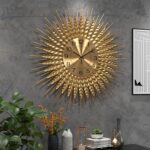 Modern Large Wall Clock Decorative Metal Mid Century Wall Clocks, Gold Big Silen... - Image 2