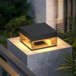 Modern Luxury Pillar Lights with LED Warm Lighting - Stainless Steel Outdoor Pos... - Image 2