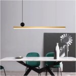 Modern Luxury Restaurant Long Strip Hanging Lamp Nordic Led Dinning Room Pendant... - Image 2