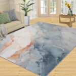 Modern Luxury Rugs for Living Room - Marble Texture Rug, 6x9 Rug, Abstract Washa... - Image 2