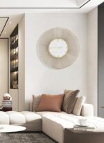 Modern Luxury Wall Clock, Gold Radiant Silent Round Clock for Living Room, Entry... - Image 2
