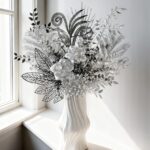 Modern Metallic-Textured Bouquet，17-Inch Silver-Black Gothic Room Decoration Aes... - Image 2