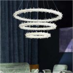 Modern Nordic Art Deco Led Chaner Luxurious K9 Crystals Circle Pendant Lamp Parl... - Image 2