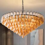 Modern Round Chandelier, 37" Extra Large Black Chandeliers for Dining Room, 14-L... - Image 2