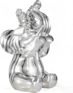 Modern Streamlined Elephant Statue 8.2" - Resin Silver Elephant Home Decoration ... - Image 2