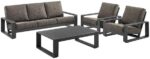 Modway Lirienne Aluminum 4-Piece Outdoor Furniture Set in Smoke – Patio Conversa... - Image 2
