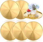 Molain 12 Inch Gold Tray, 6 Pcs Round Serving Stainless Steel Circle Platter Dec... - Image 2