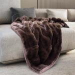 Mon Chateau 60" x 70" Hearthside Faux Fur Throw Blanket, Reversible Soft Blanket... - Image 2