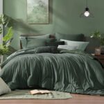 Monbix Queen Comforter Set - 7 Pieces Cationic Dyeing Deep Forest Bed in a Bag Q... - Image 2