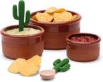 Monkey Business Bowlero Dipping Bowls Set, Terracotta Serving Bowls With 3 Dippi... - Image 2