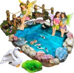 Mood Lab Fairy Garden Figurines - Fish Pond & Bridge - Miniature Decor Set (6 pc... - Image 2