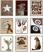 Msvenors Vintage Trendy Leopard Posters Wall Art Set of 9,Luxury Aesthetic Cheet... - Image 2