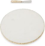 Mud Pie 4755024 Gold Edge Marble Set Serving Board, One Size, White - Image 2