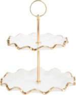 Mud Pie Gold Edge Glass Tiered Server - Image 2