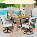 NATURAL EXPRESSIONS 5 Piece Outdoor Patio Dining Sets, 4pcs Swivel Dining Chairs... - Image 2