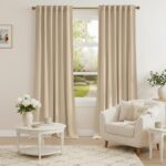 NICETOWN Beige Room Darkening Curtains for Backdrops, Thermal Insulated Noise Re... - Image 2