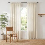 NICETOWN Natural Thick Linen Curtains 108 inches Long for Bedroom, Pinch Pleated... - Image 2