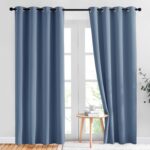 NICETOWN Stone Blue Blackout Curtains for Living Room 84 inches Long - Thermal I... - Image 2