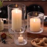 NITIME Hurricane Candle Holder Set of 3 Clear Candle Holders for Pillar Candles,... - Image 2