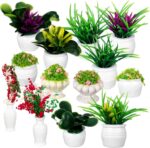 NUOBESTY 13 Pcs Mini Potted Flowers Plants Miniature Dollhouse Plant Models Arti... - Image 2