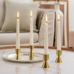NUPTIO Candle Stick Candle Holder: Set of 4 Gold Aluminium Candlestick Holders -... - Image 2
