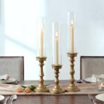 NUPTIO Hurricane Candle Holder for Centerpiece: Set of 3 Gold Candlestick Holder... - Image 2