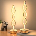 NUÜR Gold Lamps for Bedrooms Set of 2, Small Table Lamp, 3 Colour Temperature, 1... - Image 2