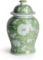 Napa Home & Garden 14" Imperial Lotus Green & White Lidded Premium Luxury Decora... - Image 2
