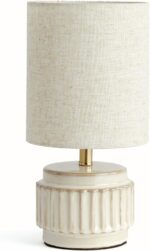 Napa Home & Garden Austin White Antiqued Glaze Ceramic Small Petite Mini Lamp w/... - Image 2