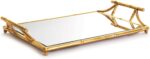 Napa Home & Garden Daphne Mirrored Premium Gold Decorative Table Tabletop Tray w... - Image 2