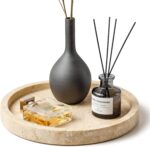 Natural Marble Vanity Tray for Bathroom Kitchen Dresser, Travertine Stone Decora... - Image 2