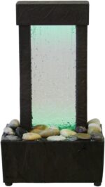 Nature's Mark 10" H Crackled Glass Light Show Tabletop Water Fountain with Natur... - Image 2