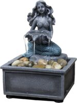 Nature's Mark 7" High Mermaid Table-top Fountain with Adapter - Image 2