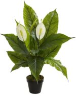 Nearly Natural 26” Spathiphyllum Artificial (Real Touch) Silk Plants Green - Image 2