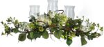 Nearly Natural 4634-CR Hydrangea Triple Candleabrum Centerpiece, Cream 29" x 10.... - Image 2